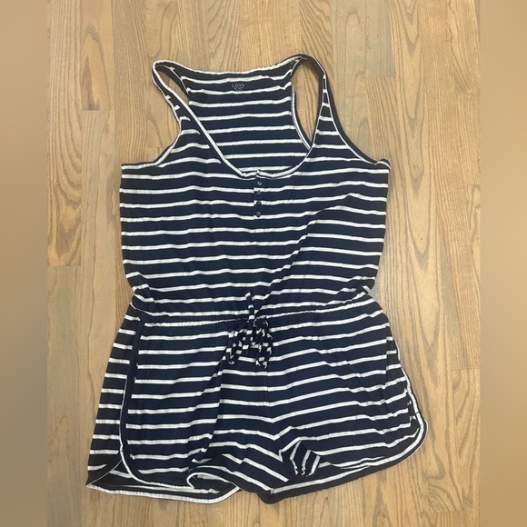 GAP Pants - GAP Love Navy and White Striped Henley Romper